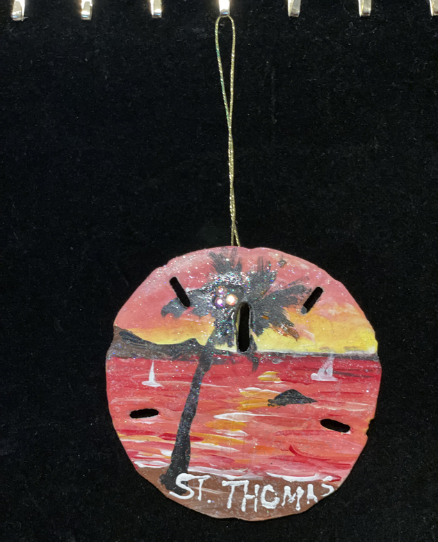 Red Sunset Christmas Ornament