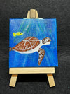 Deep Blue Turtle Mini Canvas
