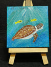 Light Blue Turtle Mini Canvas