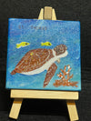 Turtle and Coral Mini Canvas